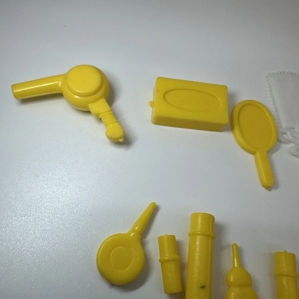 Lot Of Barbie Doll Accessories Makeup And Beauty Supplies Yellow